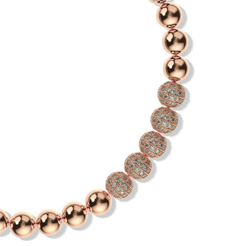 18 Karat Roségold | Gala-Armband mit Kristallpavé | Rosa
